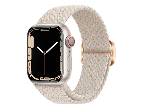 Correa Apple Watch 41mm 40mm y 38mm Nylon Trenzado Transpirable Blanco AVIZAR