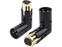 Adaptador de audio ajustable XLR a conector hembra de 3 pines en ángulo recto, negro, 90 grados SFUSHOS (2 piezas)