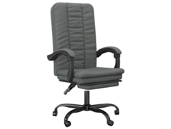 Maison Exclusive - Silla De Oficina Reclinable De Tela Gris Oscuro