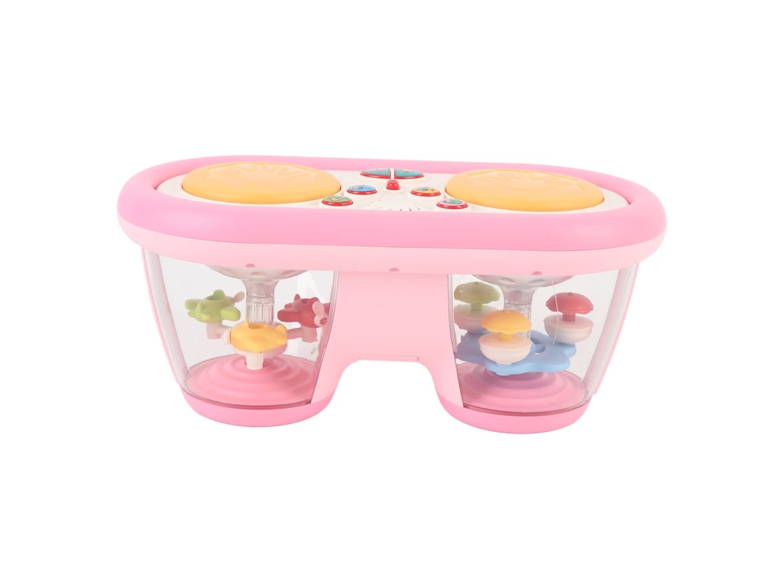 Brinquedo Educativo Bateria De Palmas Musical Com Luz E Piano Eletrônico Infantil Rosa