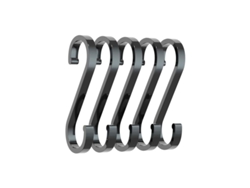 Gancho En Forma S Negro, 5 Unidades De Aluminio Espacial, Multiusos Para Cocina Y Dormitorio