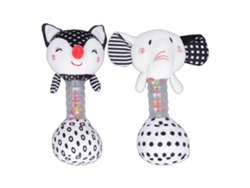 2pcs Juguetes De Sonajero Para Bebé Animales De Peluche Suaves Rellenos De Algodón Pp Con Sonido