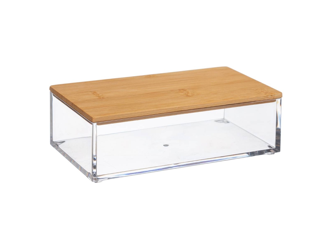 5five - caja rectangular angular de bambú selena, modelo pequeño