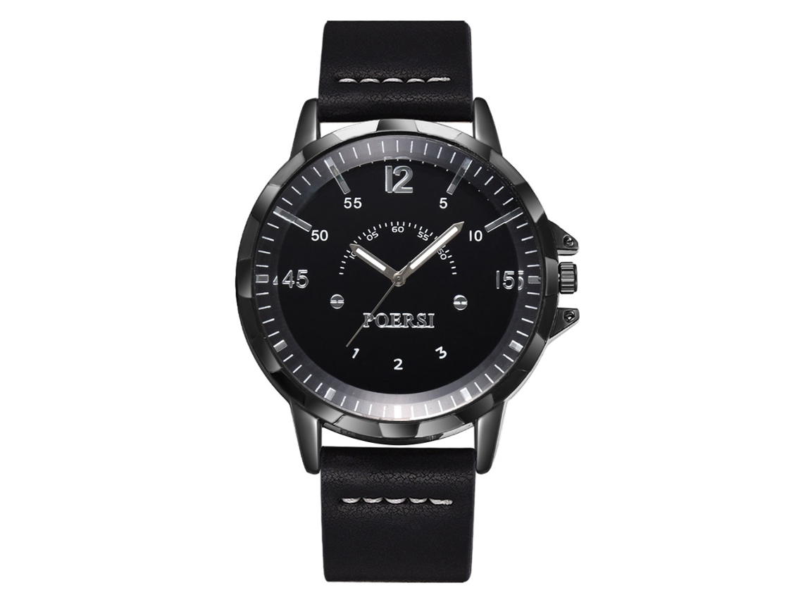 Elegante Reloj De Pulsera De Negocios Para Mujer Con Correa De Pu Negra - Movimiento De Cuarzo