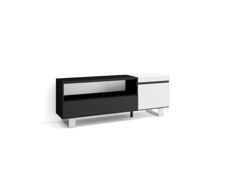 Mueble TV Televisión 150x57x35cm Para TV hasta 65 Diseño industrial Blanco y negro