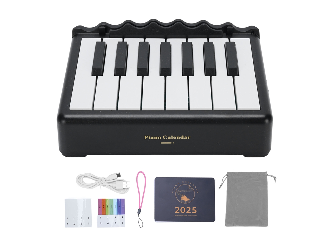 Ats-calendario De Piano 2025 Miniatsura Reproducible Para Oficina Y Hogar Piano De Escritorio Negro