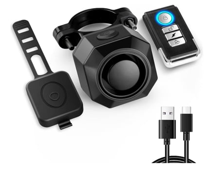 Alarma de bocina de bicicleta eléctrica recargable con control remoto, bocina de bicicleta fuerte de 110 dB para adultos Bocina de bicicleta imperm...