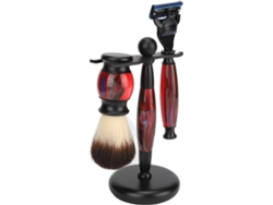 Juego De 3 Cepillos Y Soporte Para Barba Para Hombre - Kit De Aseo De Barba Ligero Y Portátil Con Mango