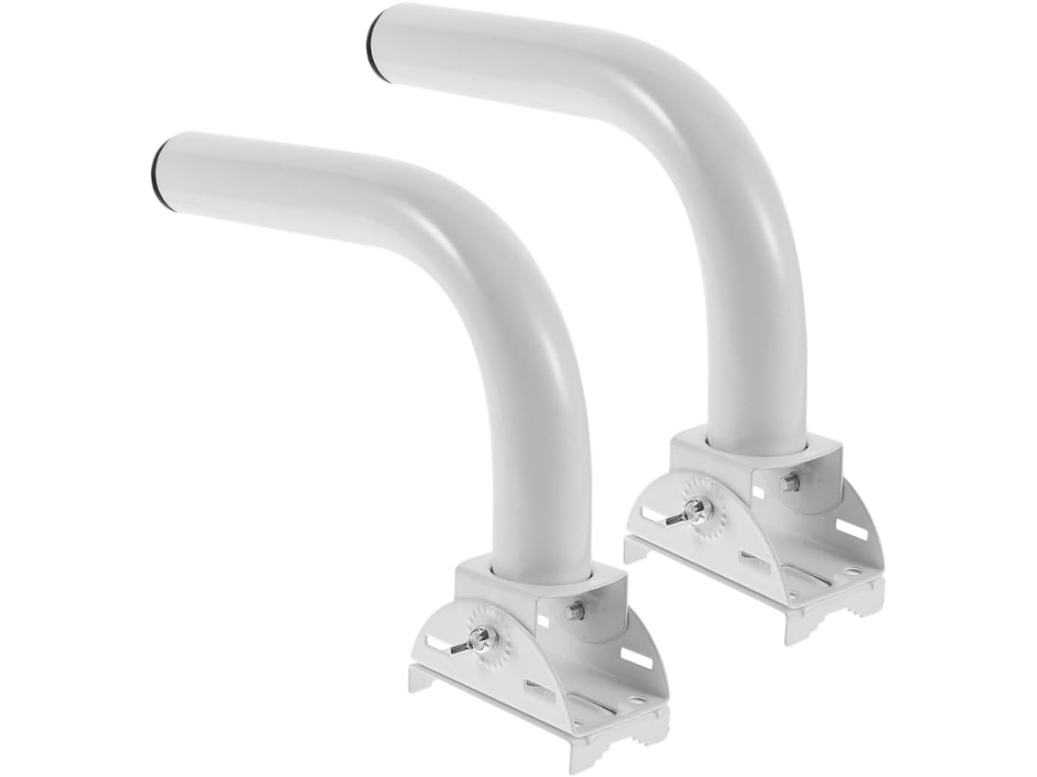 Soporte De Mástil De Antena Exterior Ajustable De 2 Piezas Con Montaje En Pared E Inclinación.