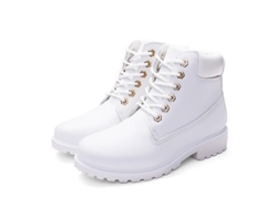 2026-zapatos Martin De Tacón Plano Para Mujer Con Cuello Alto Cálido Fabricación Pu Punta Redonda Cordones Suela De Goma Plantilla Plush
