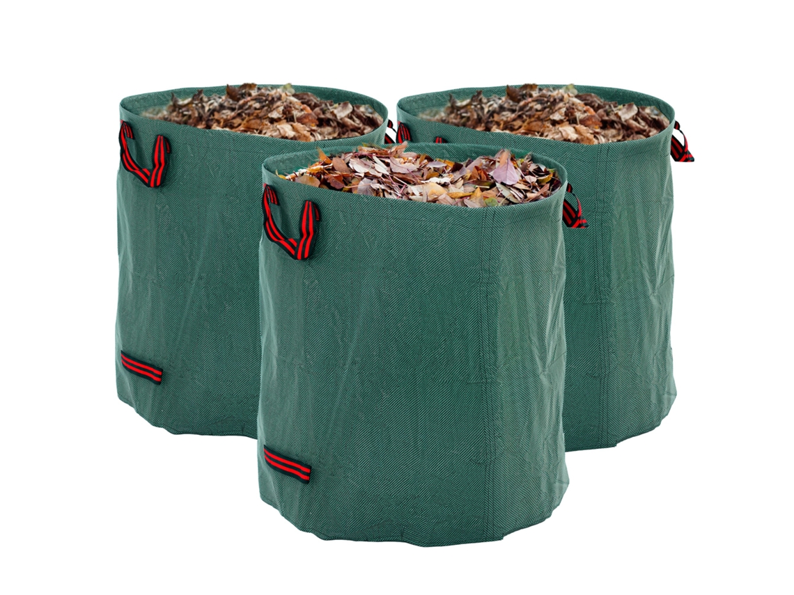 Bolsas Para Residuos De Jardín De 272 L, 3 Unidades, Asas Reforzadas, Plegables Y Reutilizables.