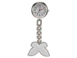 Reloj de bolsillo de cuarzo con diseño de mariposa blanca y monitor de ritmo cardíaco para enfermeras, tienda Jinyubo