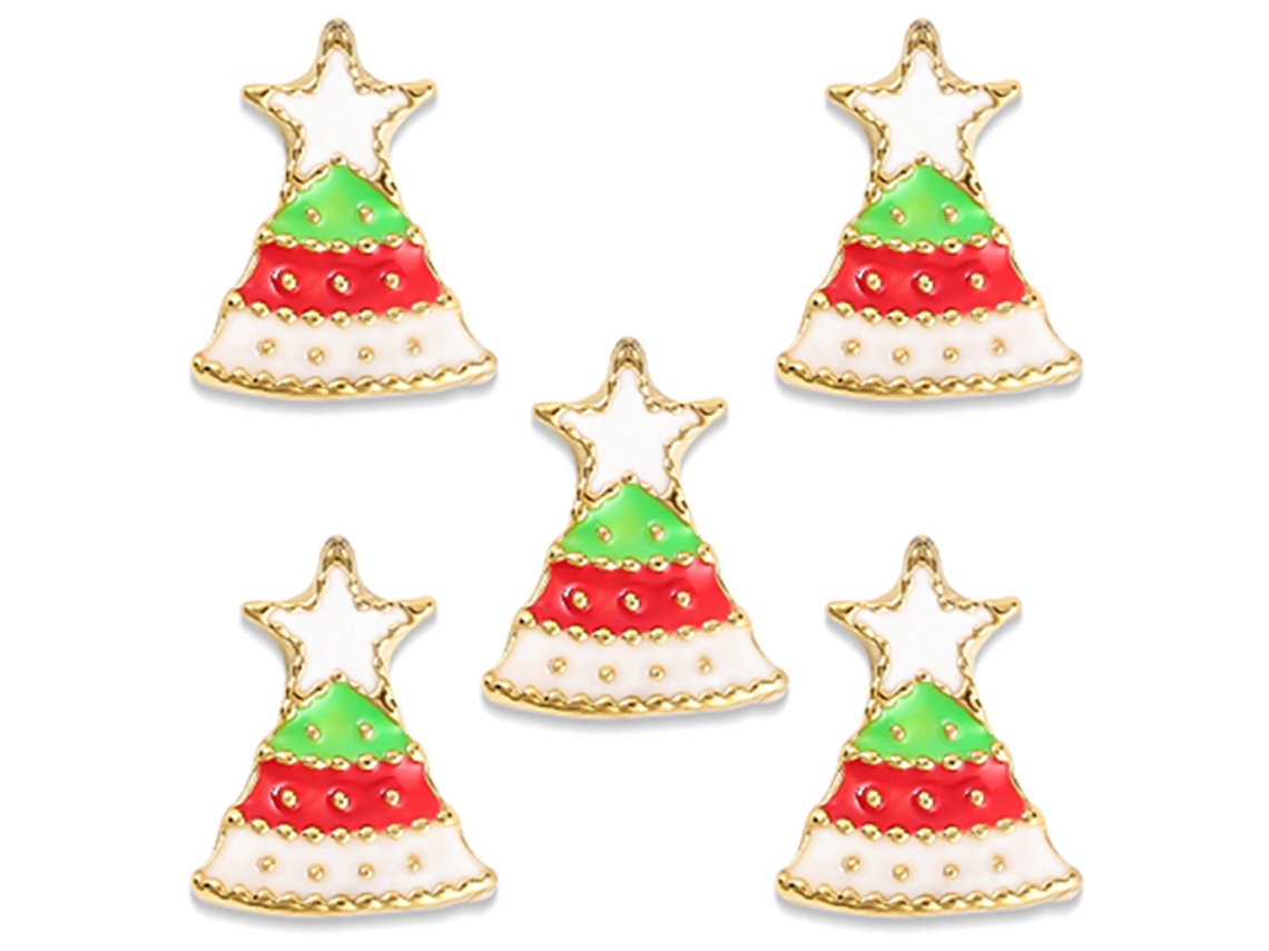 Adornos De Uñas Navideños Árboles Santa Clós Decalques De Manicura De Aleación 11