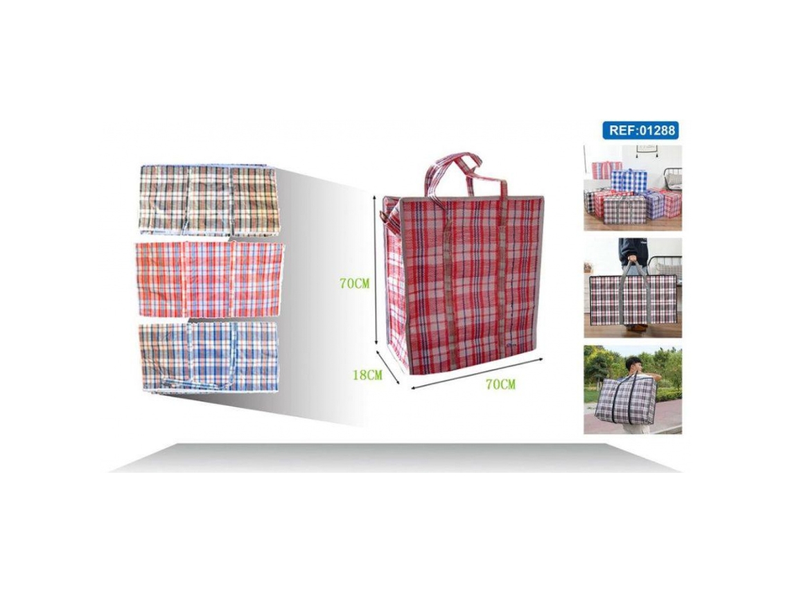 Bolsa de rejilla de gran capacidad para compras y almacenamiento, 70 x 70 x 18 cm, duradera, reutilizable, organizador de comestibles.