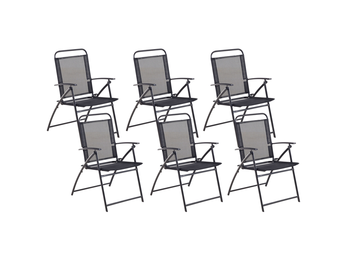 Conjunto De Cadeiras De Jardim Em Aço, Com Design Moderno Beliani Livo De Aço Preto 48x66x90