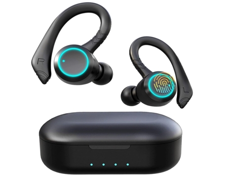 Auriculares inalámbricos deportivos, auriculares intrauditivos Bluetooth 5.1 IPX7 a prueba de agua, auriculares para colocar sobre la oreja para CH...