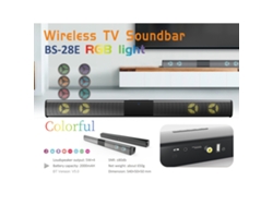 Alto-falante Soundbar Bs-28e Luz Ambiente Rgb Bt 5.3 Estéreo 4 Alto-falantes Home Theater