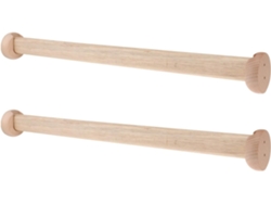 Juego 2 Barras Colgar Madera Maciza Gruesas Armario Longitud Estándar Resistentes Adecuadas Dormitorio