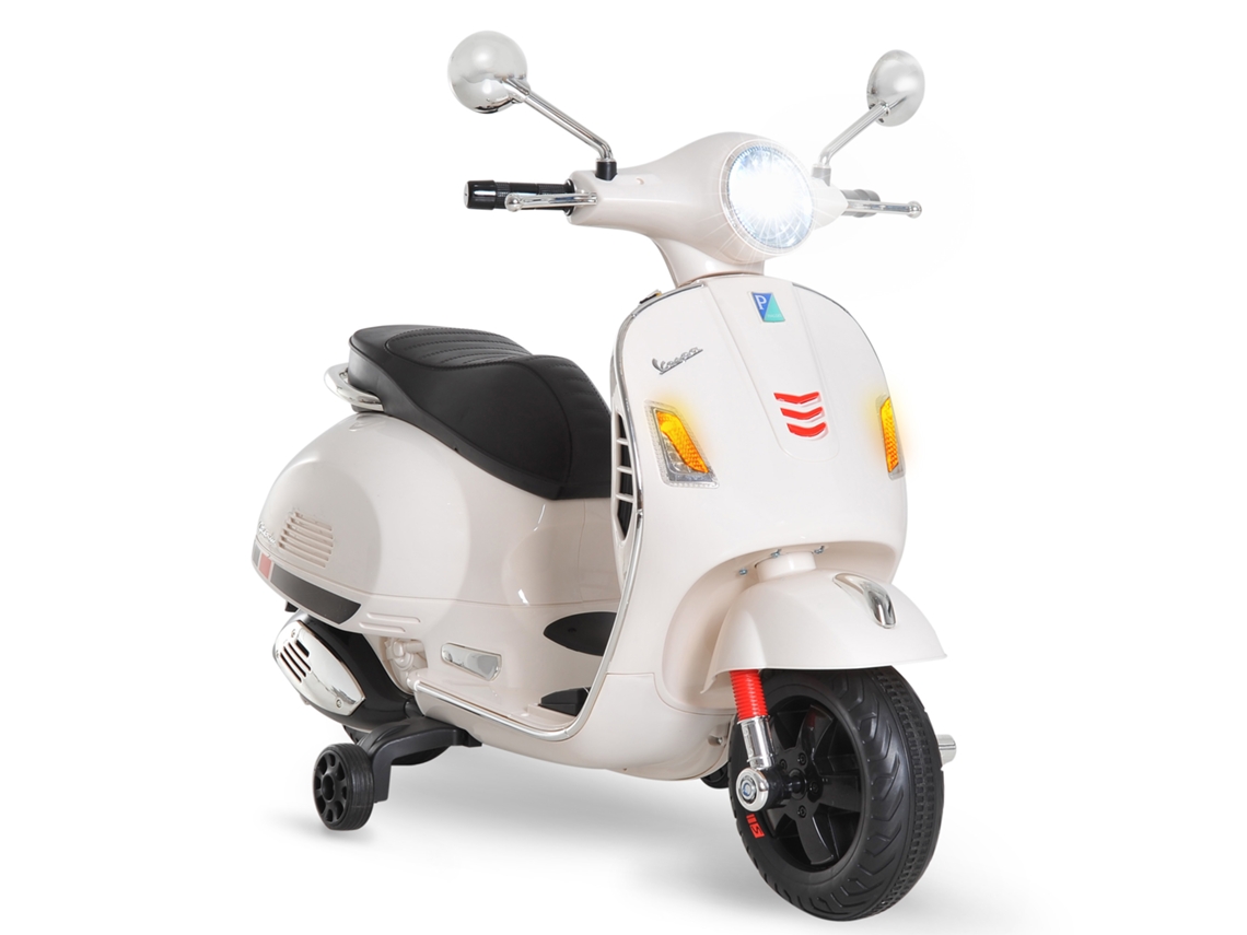 Moto Eléctrica Infantil De 6v, Para Niños De 3 A 6 Años, Con Claxon Musical, Velocidad Máxima De 2 A 3 Km/h, Color Blanco.