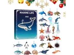 Calendário Do Advento- Presente Temático De Festa Em Acrílico Plano 2d- Animal Para Árvore De Natal- 24 Dias-