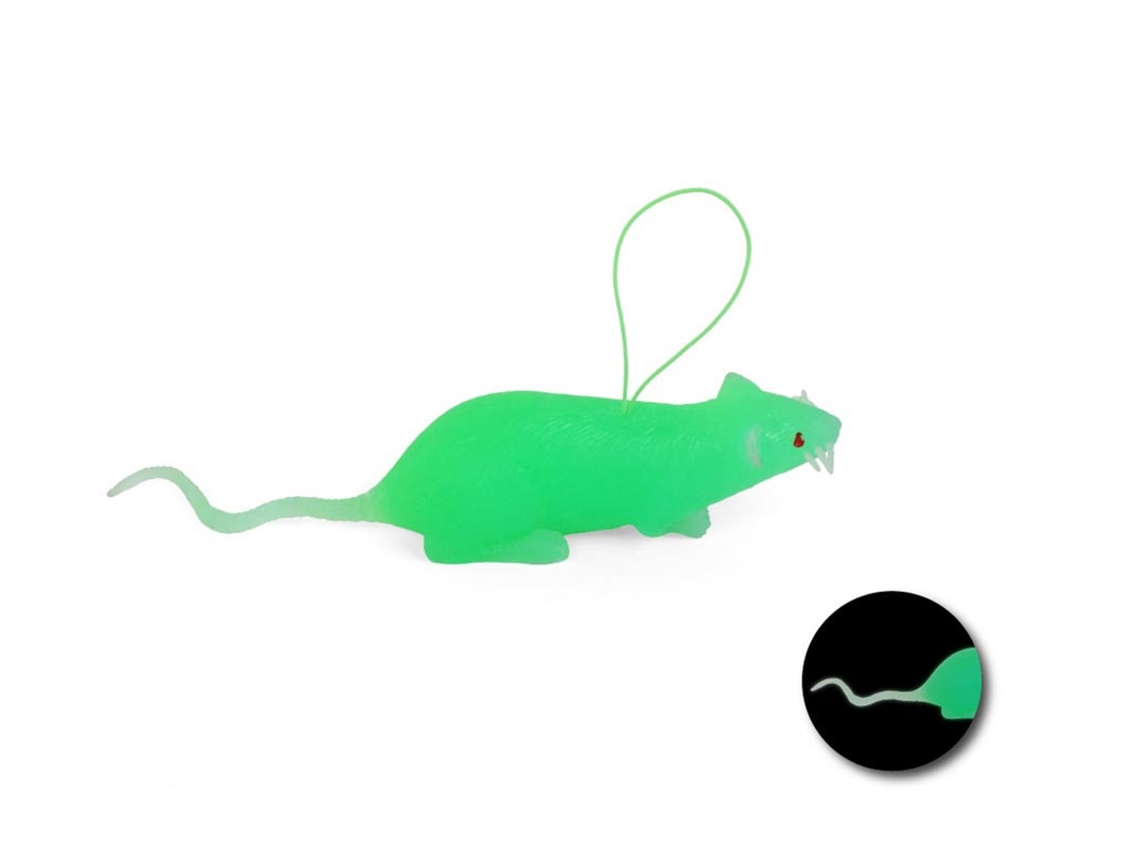 Ratón Luminiscente con cuerda de plástico de 11 cm