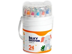 Conjunto Genérico De Giz Pastel Oleoso| 24 Cores Solúveis Em Água E Retráteis Para Desenho| Retrátil Ideal