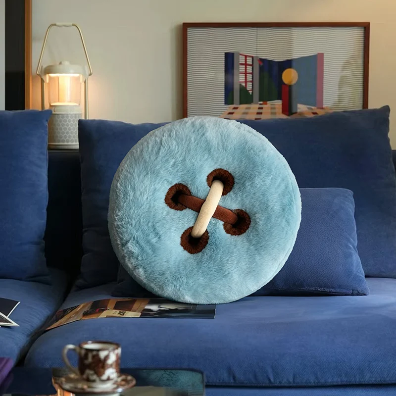 Cojín/almohadón Con Estampado De Botones Para Adultos (azul Brumoso, 40 Cm) Para Decoración Del Hogar.