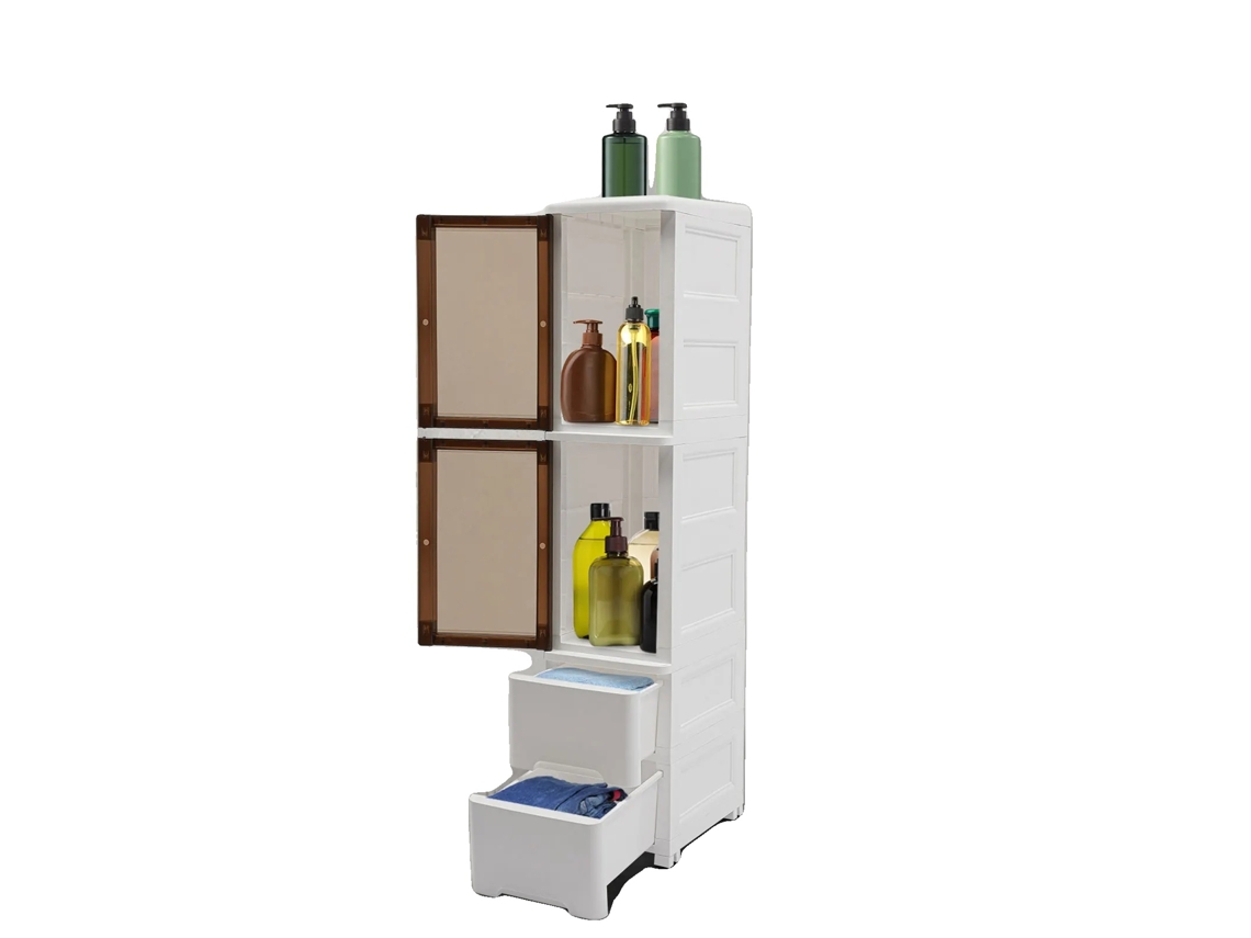 Armario de almacenamiento de 4 niveles, 25 x 38 x 114 cm, capacidad de carga de 5 a 10 kg, fácil movilidad