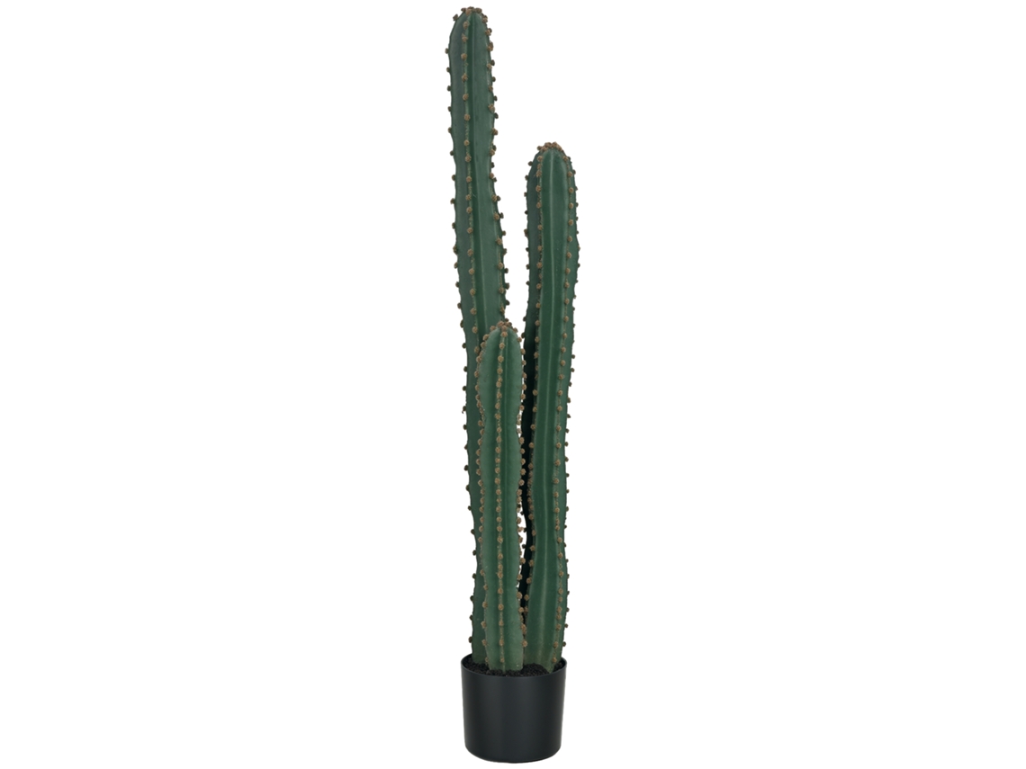 Cactus artificial grande y realista, planta artificial grande, dimensiones: Ø 18 x 120 cm (altura), verde