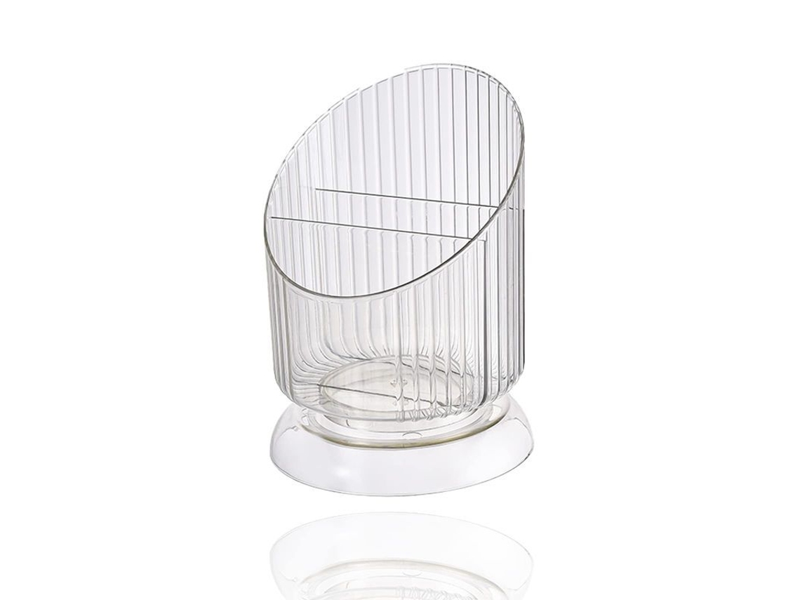 2026-caja De Almacenamiento De Maquillaje Cilindro Irregular, Portavasos De Brochas De Maquillaje Plástico, Blanco