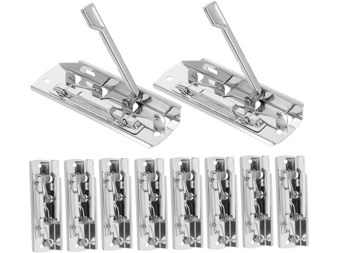 Juego de 10 clips metálicos ajustables Slowmoose para carpetas.