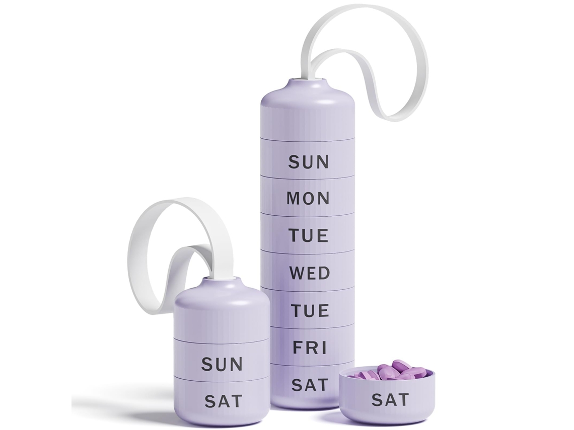 Organizador Semanal De Pastillas Eifson 7 Días Impermeable Sin Bpa (morado)