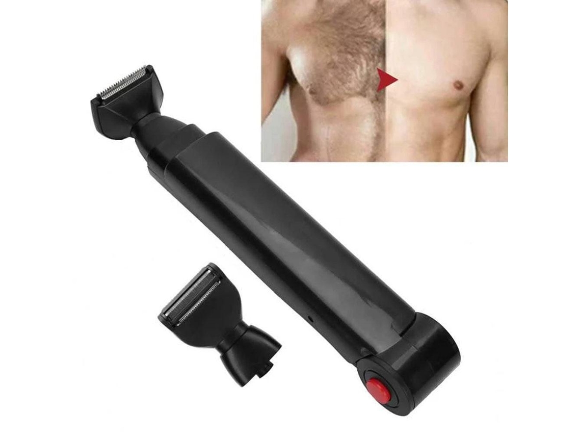 Afeitadora Eléctrica Para Pelo De Espalda Recargable Usb Herramienta De Depilación Corporal Doble Lado Plegable