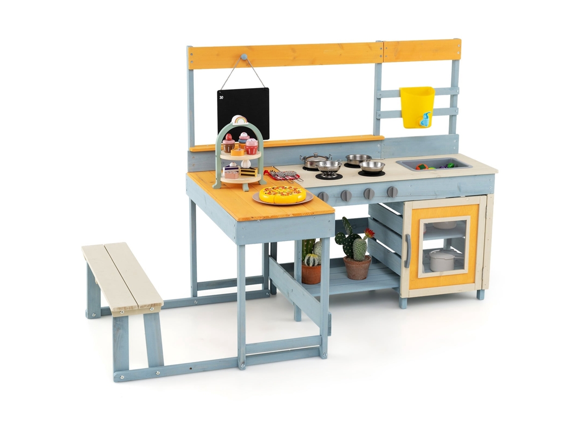 Cozinha Infantil Ao Ar Livre Com Mesa De Piquenique E Pia