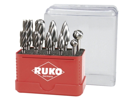 RUKO-116103A-Juego de 10 fresas de metal duro para aluminio con vástago de 6 mm