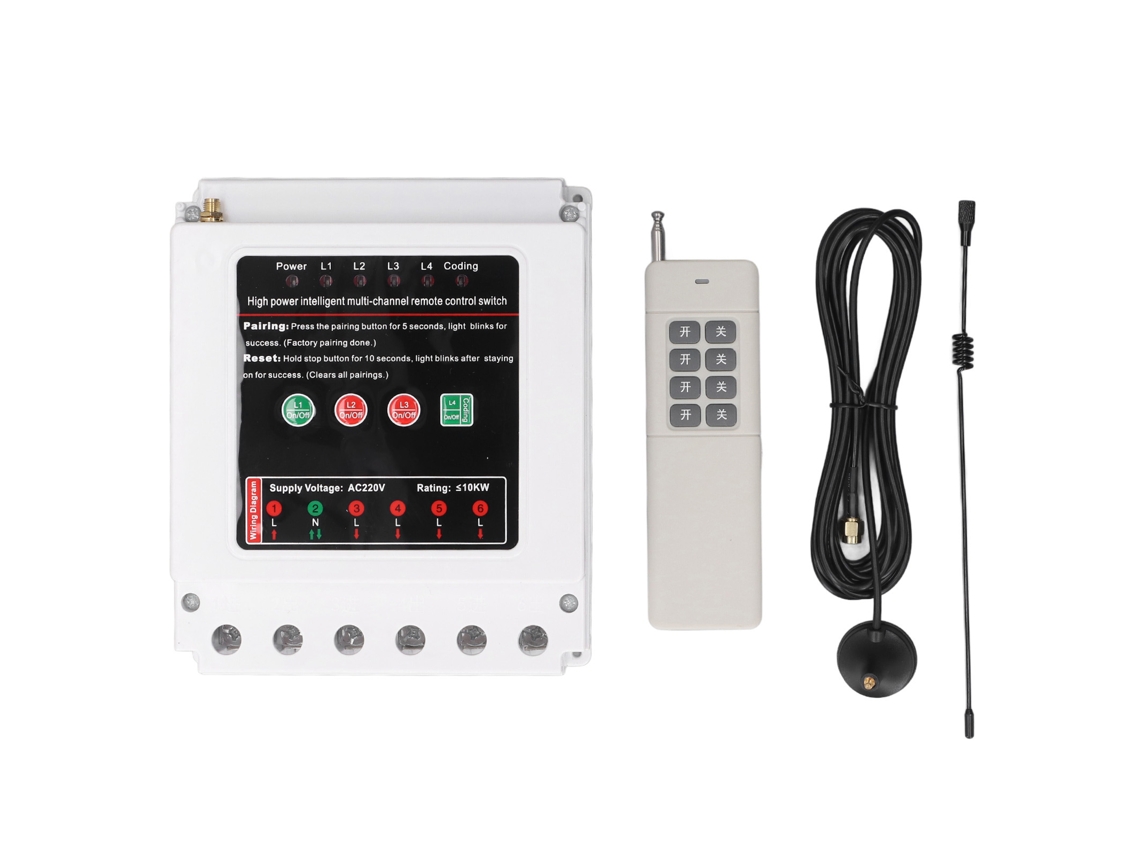 Mando A Distancia Inalámbrico De 4 Vías, 90 A, 220 V, Para Motor De Puerta De Garaje, Bomba, Luz, Agricultura.