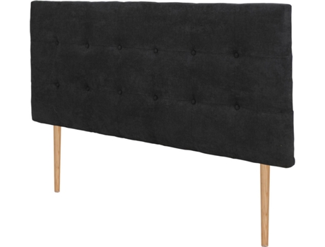 Cabecero DHOME Acolchado (Negro - Tela y Polipiel - 105 x 8 x 115 cm)