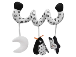 Juguete De Cuna En Espiral Blanco Y Negro Con Sonajero, Peluche Colgante Para Cochecito.