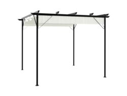 Pérgola VIDAXL Crema Acero (3x3 m)