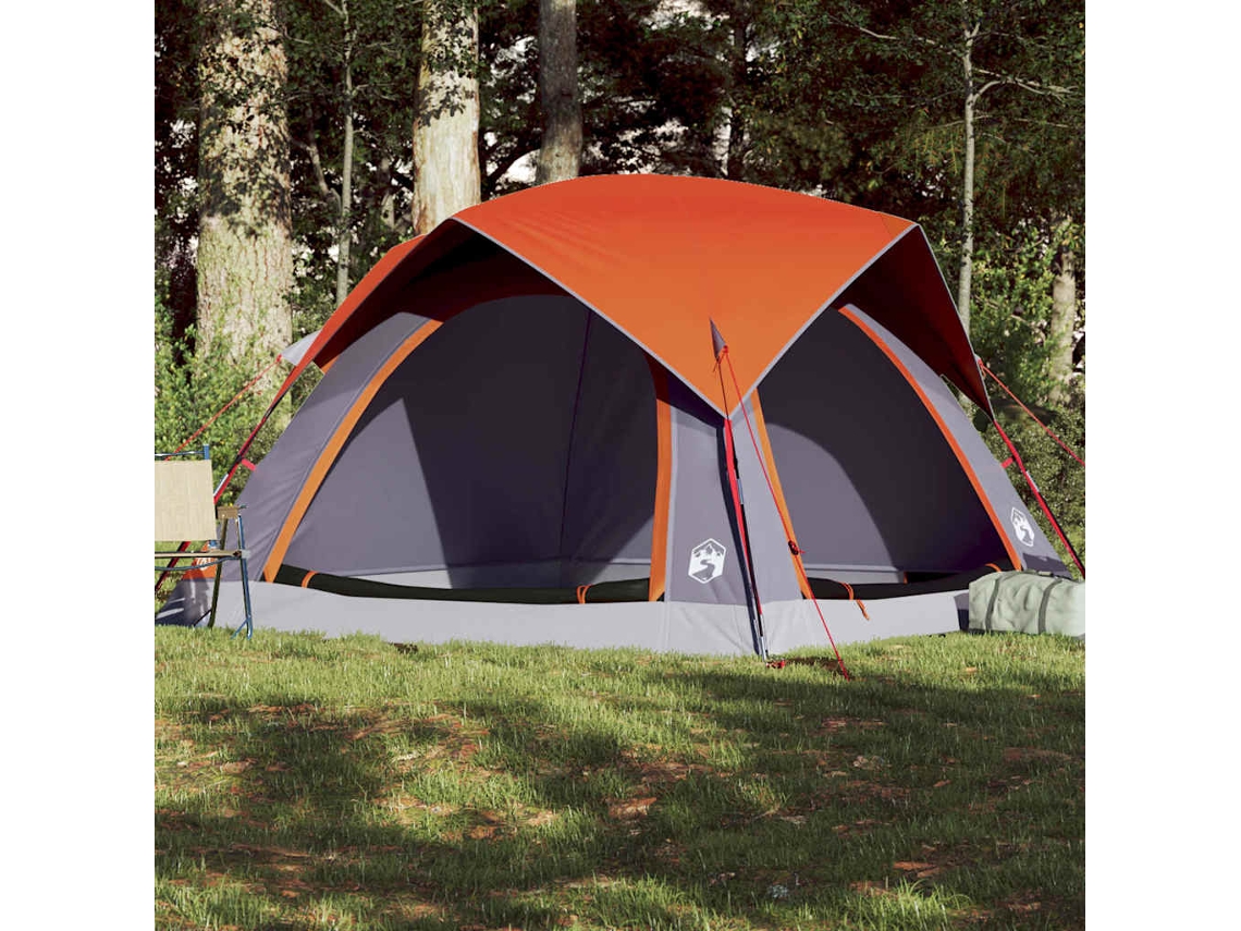 Tienda De Campaña Para 4 Personas Impermeable Gris Y Naranja