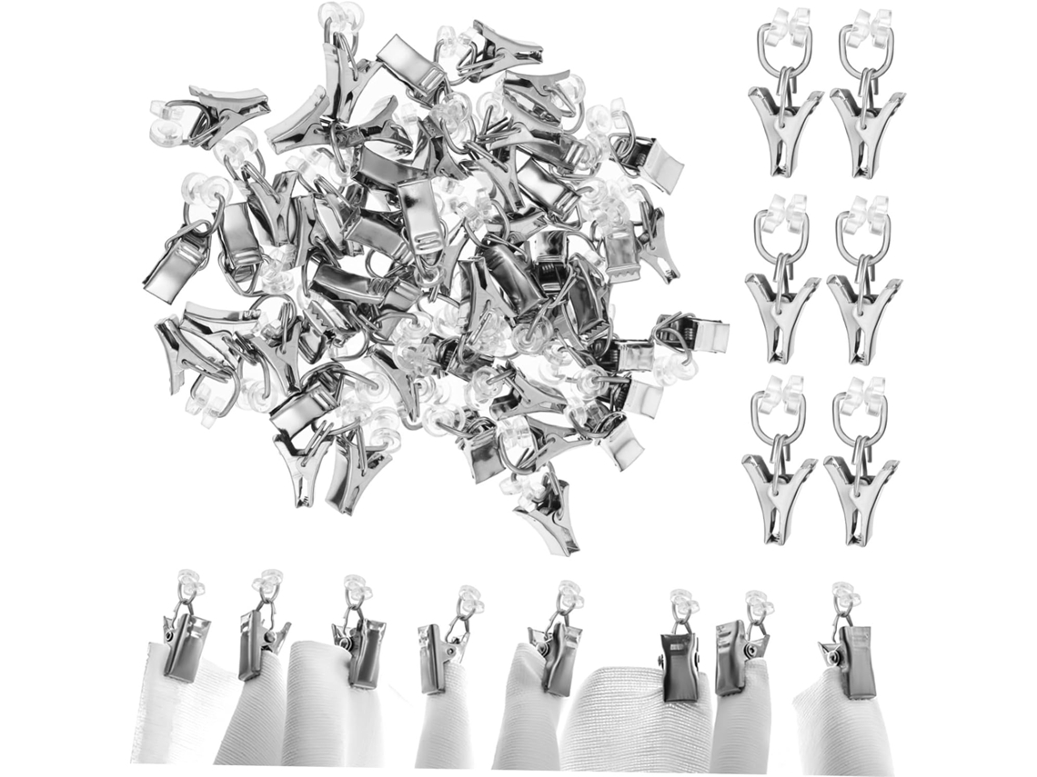 Pinzas Para Cortinas Polea Metálica Para Riel Enrollable, Clips Pequeños Para Colgar Cortinas De Techo, Paquete De 50 Piezas