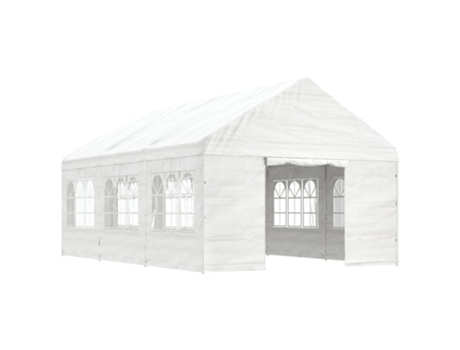Cenador con techo polietileno blanco 6.69x4.08x3.22 m VIDAXL