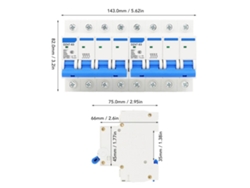 Disyuntor Miniatura De 4 Polos, 63 A, 400 V, Con Doble Enclavamiento, Para Montaje En Riel Din.