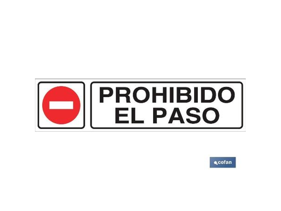 Señal glasspack adhesiva 175x45 prohibido el paso