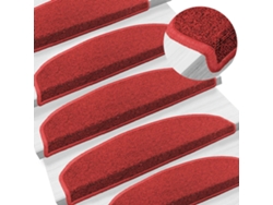 Maison Exclusive - Alfombras Autoadhesivas Para Escaleras Semicircular 15 Pcs Rojo