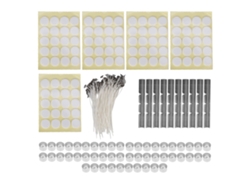 Kit de mechas 260, 100 cintas dobles, 50 portavelas y accesorios (15 cm)