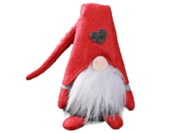 Boneca de pelúcia Rebe sem cabeça, com longo chapéu de Natal, para decoração residencial e festividades natalinas.