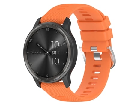 Correa de reloj inteligente para Garmin Vivomove Trend 20 mm Silicona de color sólido con textura cruzada (Naranja)