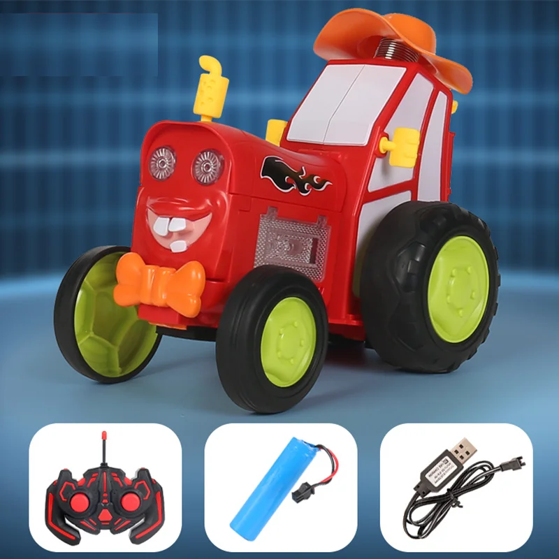 (rojo) Coche Saltador A Control Remoto, Coche De Juguete Eléctrico Con Luces, Música, Balanceo Y Ruedas.