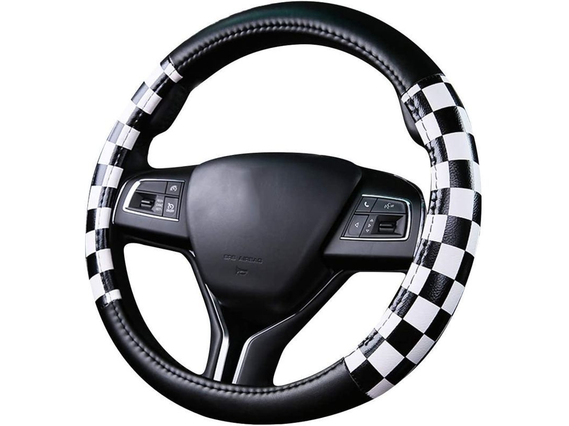 Cubierta De Volante Universal De Cuero Microfibra Estilo Unisex 38cm Blanco
